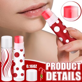 Demissle 30 Pcs Christmas Lip Balm Sticks Bulk Mint Candy Flavor and Candy Design 0.16 oz Xmas Lip Care for Women Girls Christmas Stocking Stuffers Gifts Red and White Paste Style