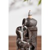 LAMDAWN Unique Cascading Basins Ceramic Waterfall Incense Holder, Paired with