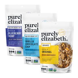 Purely Elizabeth Aancient Grain Granola Best Sellers Variety Pack, Made with Organic Oats and Ancient Grains, Gluten-Free, Non-GMO (3 Ct)