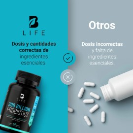 200 Billones De Probióticos 60 Cápsulas Con 11 Cepas B Life. Sabor Sin sabor