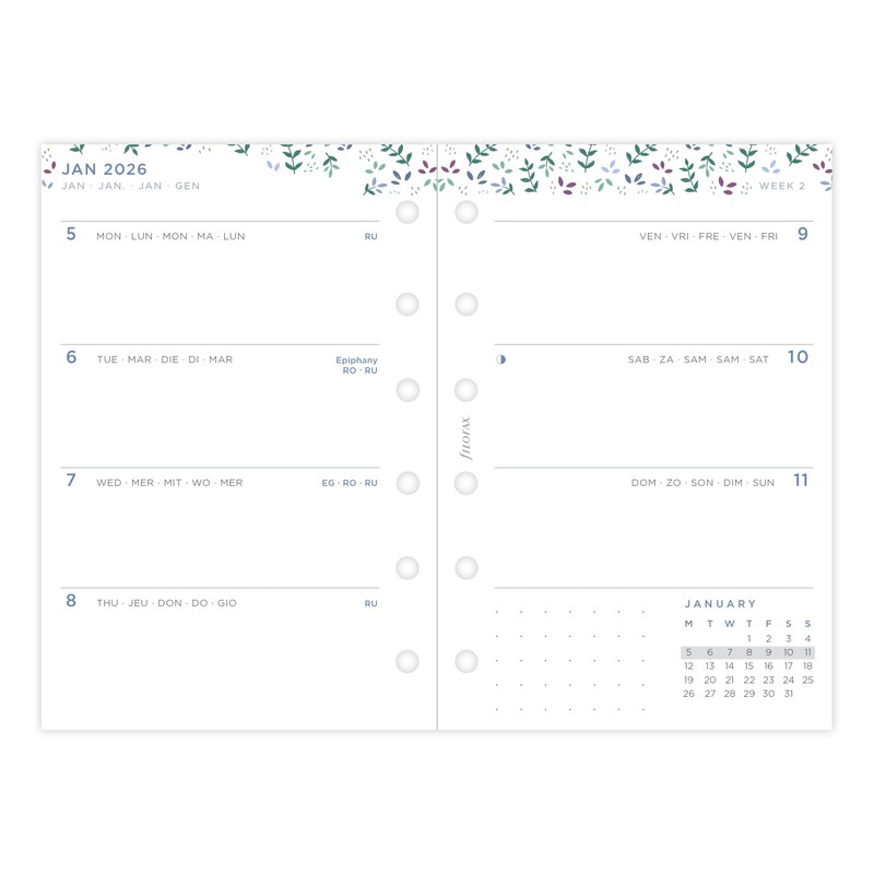Filofax Pocket Garden week to view 2026 diary 26-68292