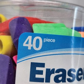 GREENBRIAR 40 COUNT GREENBRIAR COLORFUL PENCIL TOPPER ERASERS NEW IN PACKAGE PARTY SCHOOL