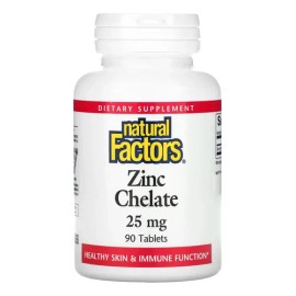 Quelato De Zinc 25mg 90 Tabletas Natural Factors
