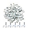 White Plastic Flat Electrical Wire Cable Clips TV Phone Internet
