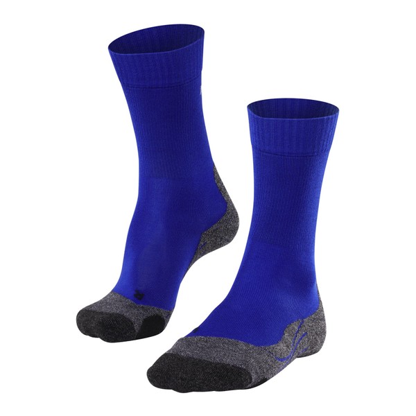 FALKE Calcetines de senderismo TK2 para hombre, antiampollas, en azul o gris, tallas de EE. UU. 6.5 a 13.5, 1 par