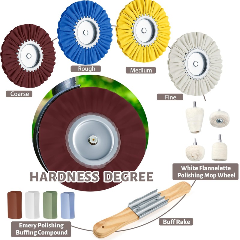 Liliful 14 Pcs 8" Airway Polishing Wheel Kit in Diameter