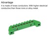 sourcing map Terminal Grounding Bar Screw Block Barrier Brass Strip