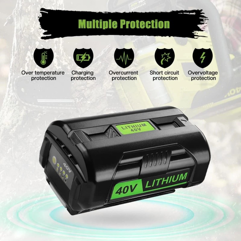 for Ryobi 2 Pack 8.0Ah for Ryobi 40V OP4050 OP4060