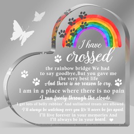 Pet Memorial Gifts, Sympathy Gifts for Loss of Dog Cat, Pet Sympathy Gifts, Pet Memorial Acrylic Rainbow Bridge Decorations, Bereavement Gifts for Loss Pet, Condolences Gifts for Pet Loss Remembrance