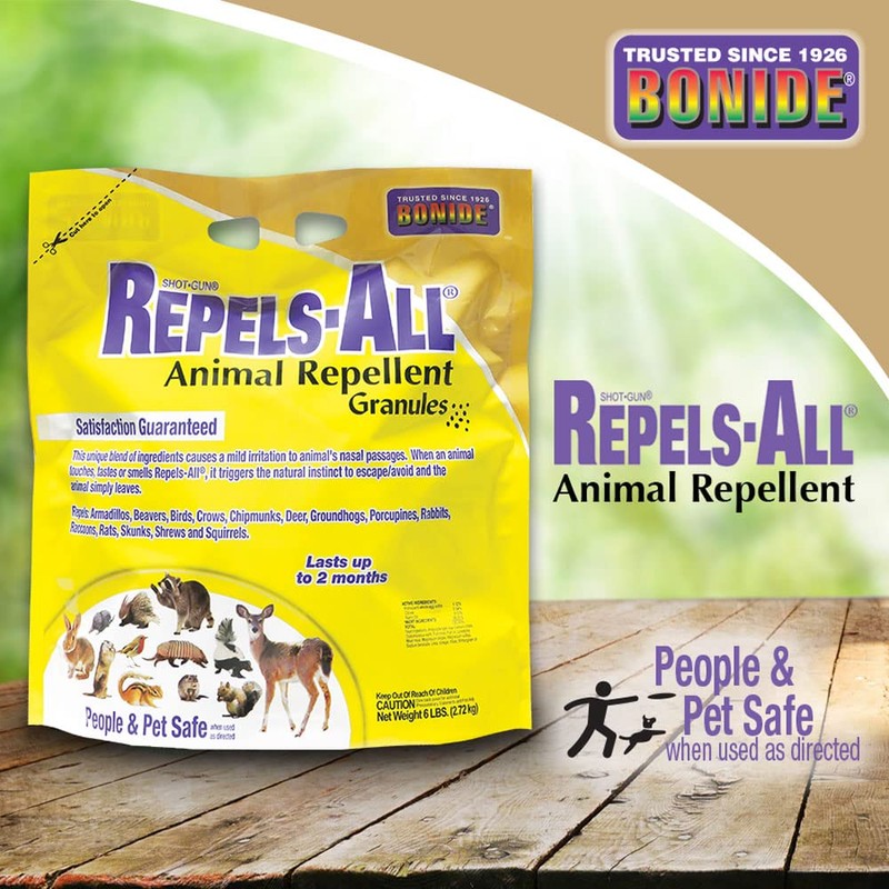 Bonide Repels-All Animal Repellent Granules, 6 lbs. Ready-to-Use Deer &