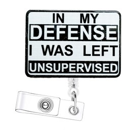 Carrete de identificación con texto en inglés "Funny Saying Badge Reel", retráctil con clip de cocodrilo