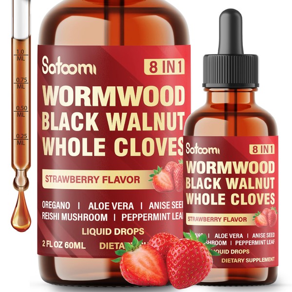 Satoomi 8in1 Wormwood Liquid Drops with Black Walnut, Whole Cloves