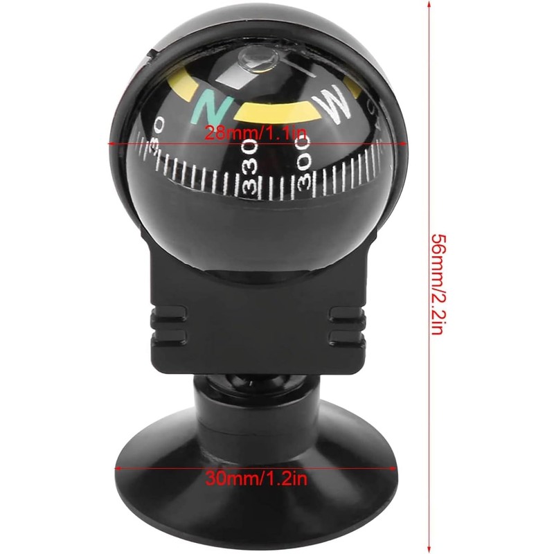 Black Dash Mount Compass Adjustable Dash Mount Compass Navigation Hiking