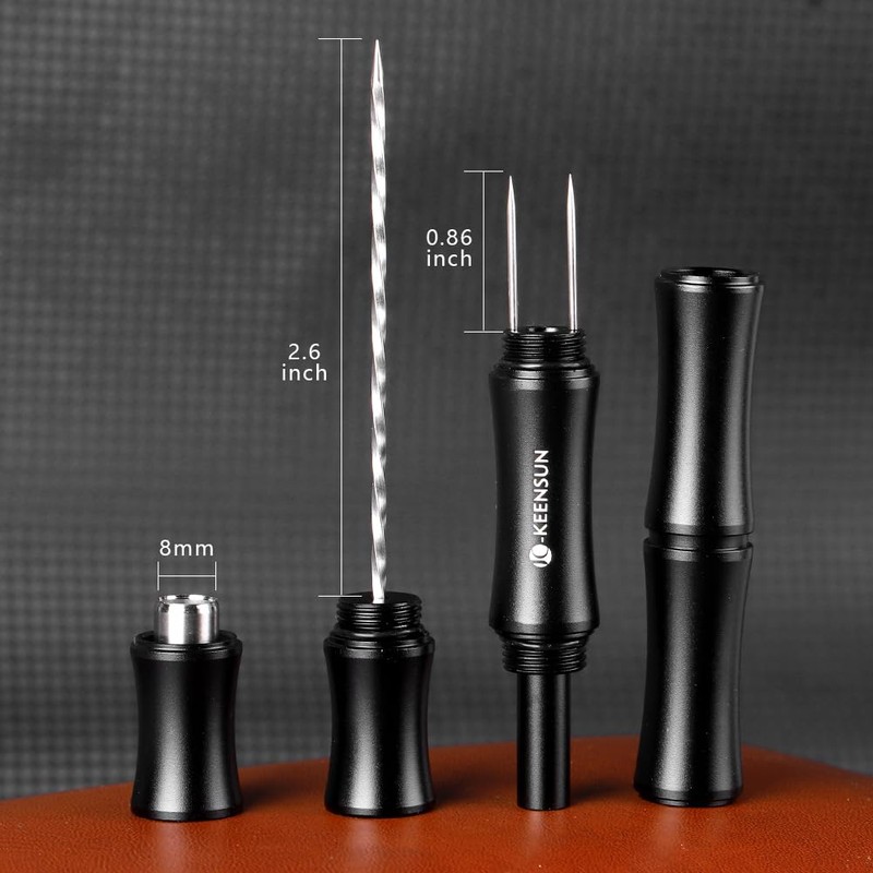 KEENSUN 3-in-1 Cigar Punch Tool Set with Cigar Punch(8mm), Cigar