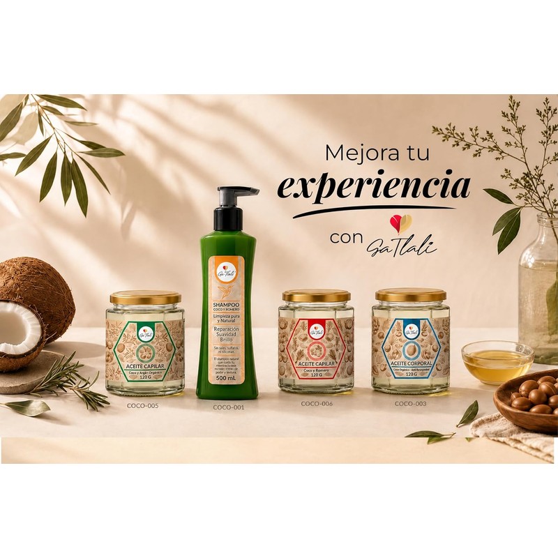 Aceite Capilar - Brillo - Hidratación - Suavidad - Coco
