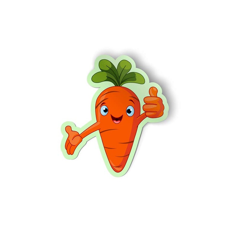 Squiddy Happy Carrot Healthy Eating Vegetable - Vinyl Sticker for