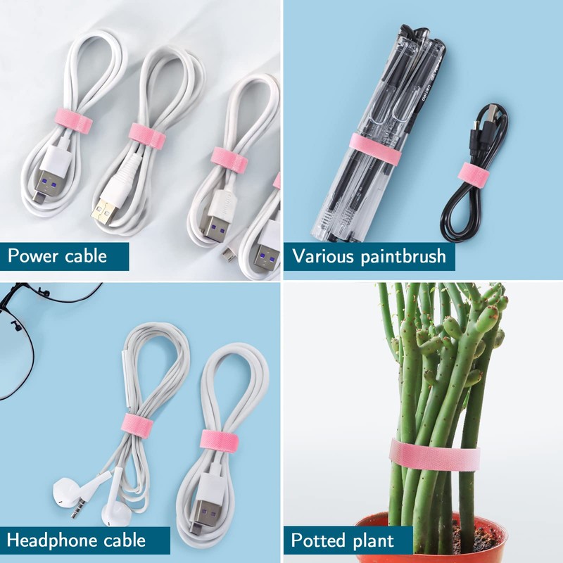 YOVXLO 50PCS 6 Inch Reusable Cable Ties, Adjustable Cable Ties,