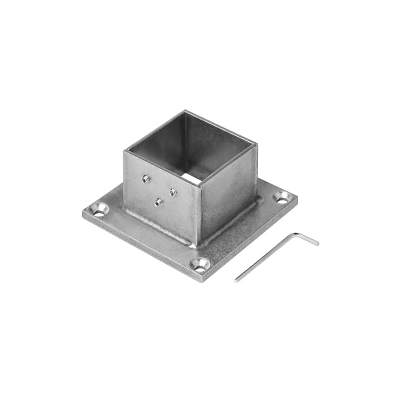 4 PCS 2" Square Post Flange Base, 304 Stainless Steel