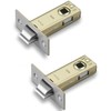 TOP-VIGOR 2Pcs 45mm Tubular Mortice Latch, Flat Tongue Lock Mute
