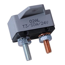 Bumbesti 12-24V 50Amp Resettable Stud Type Circuit Breaker Fuse Holder 50A,Crosswise Bracket 1Pack