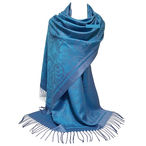 GFM® Ladies Pashmina Style Scarf - Feather or Floral Pattern
