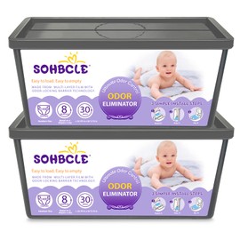 SOHBCLE Refills Compatible with Genie Easy Roll Signature Diaper Pail and Platinum Diaper Pail, Upgraded 60 Bags Hold up to 2800 Newborn Diapers, Extra Thickness Powerful Odor Control, Unscented