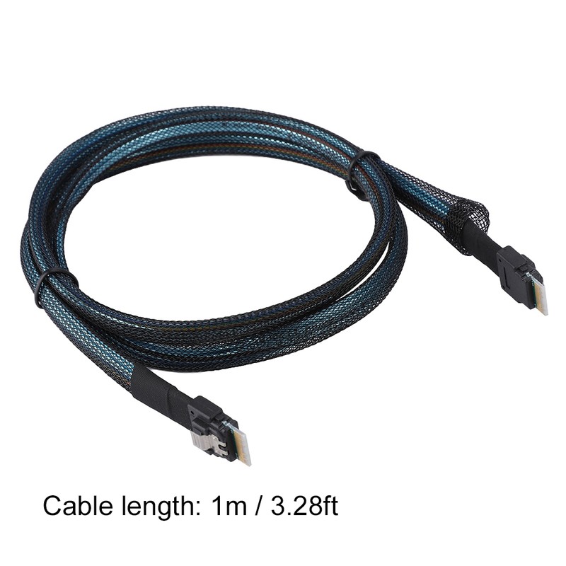Cabledeconn Slim SAS 38pin SFF-8654 to SFF-8654 Server HDD Data