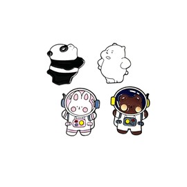 Cute Enamel Pin Set Lapel Pins Brooches Cartoon Animal Brooch Badge Pins for Clothes Bags Backpack Party Decoration Gift