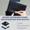 VON HEESEN Leather Wallet for Men and Women, Black carbon,