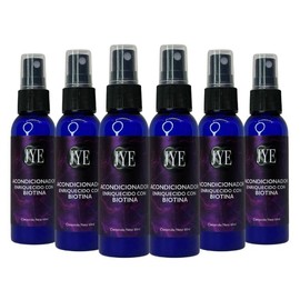 Acondicionador Orgánico enriquecido con Biotina JYE, tratamiento natural anticaída para todo tipo de cabello. Incluye 6 botellas de 60 ml cada uno.