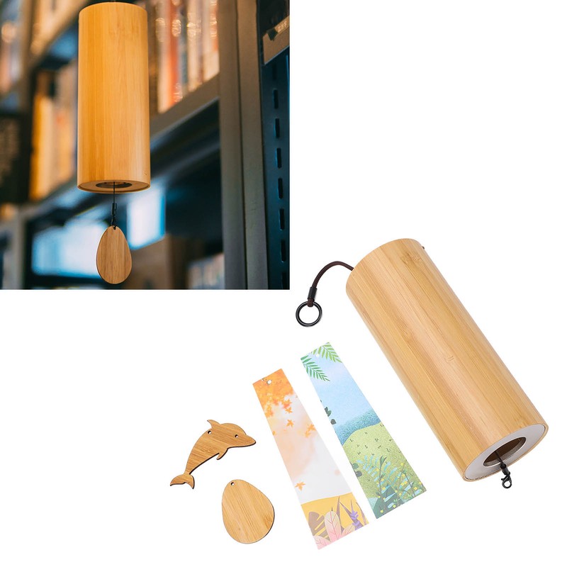 Bamboo Wind Chimes Metal Waterproof Japanese Chord Windchime Windbell for