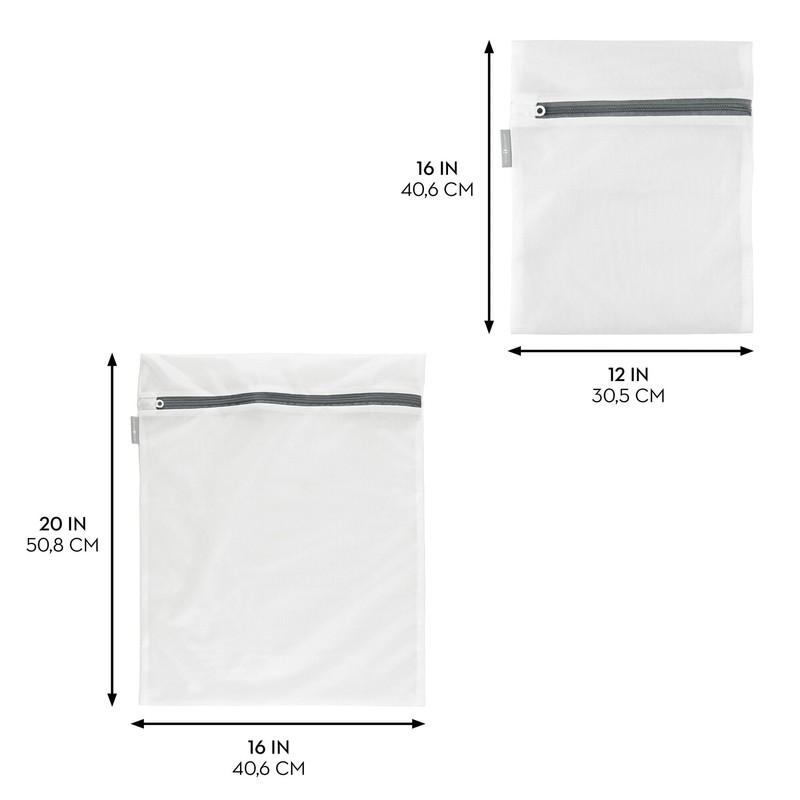iDesign Medium and Large Laundry Delicates-Set of 12-White Mesh Wash