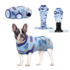 CuteBone Recovery Suit for Dogs Cats After Surgery, Prevent Licking Dog Onesies Pet Surgery Recovery Suit Shirt Abdominal Wounds Bandages SSF11L