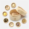 DEAUVIOR Bamboo Steamer Basket - Traditional Dumpling Steamer with Lid