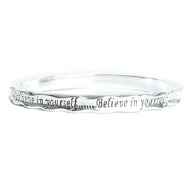 equilibrium Silver Plated Bangle - Believe In Yourself