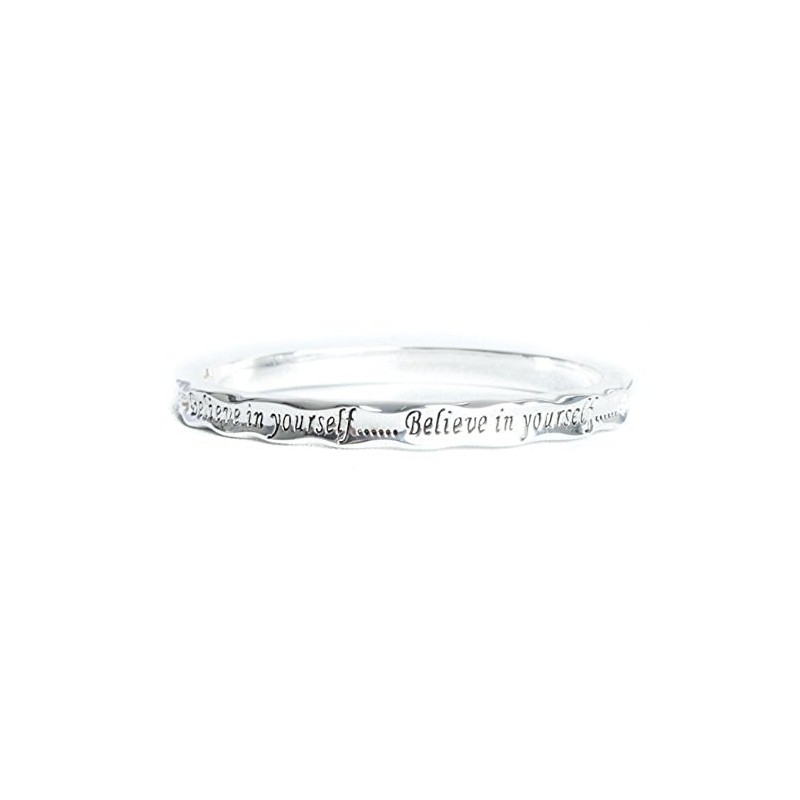 equilibrium Silver Plated Bangle - Believe In Yourself