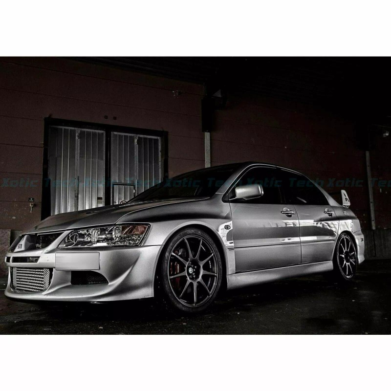 XoticTech Fit Mitsubishi Lancer Black Front Bumper Tow Hook License