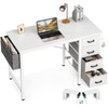 Casaottima 32-Inch Small Computer Desk with 4 Fabric Drawers, Storage,