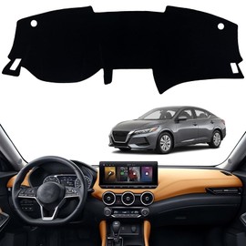 INUBOXES - Tapete antideslizante para tablero de salpicadero, compatible con Nissan Sentra 2020, 2021, 2022, 2023, protector solar (ribete negro)