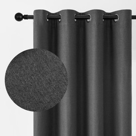 Joydeco 100% Blackout Curtains 84 Inch Length 2 Panels Set, Black Out Curtains for Bedroom Windows 84 Inch Long, Grey Curtains for Living Room Thermal Insulated Drapes(W52 x L84 Inch, Grey)
