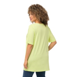 Ulla Popken Women's T-Shirt, Zierfalten, A-Linie, Rundhals, Halbarm, Modal, Lime Green, 20 UK/22 UK