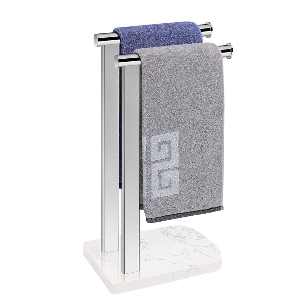 NearMoon Hand Towel Holder with Balanced Marble Base, SUS304 Stainless
