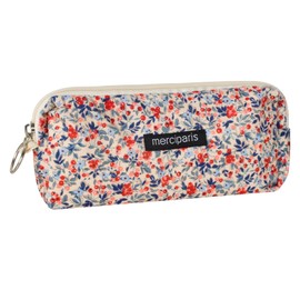 Federmäppchen aus Cord mit Blumenmuster Vintage,Retro Stiftetasche für Erwachsene(20x7x4,5cm)Weiches & Leichtes Stiftemäppchen aus Baumwolle für Schule,Uni & Make-up(Stifte, Lippenstift, Pinsel)