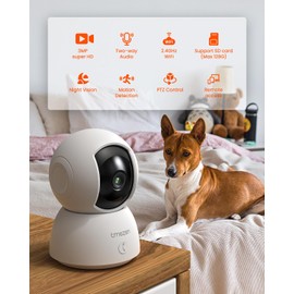 TMEZON Indoor Security Camera 2K,Pan/Tilt Wi-Fi Pet Camera with Vicohome App WiFi IP 3MP HD 360° Baby Monitor,One-Click Call Your Families,Detection & Notification, Night Vision