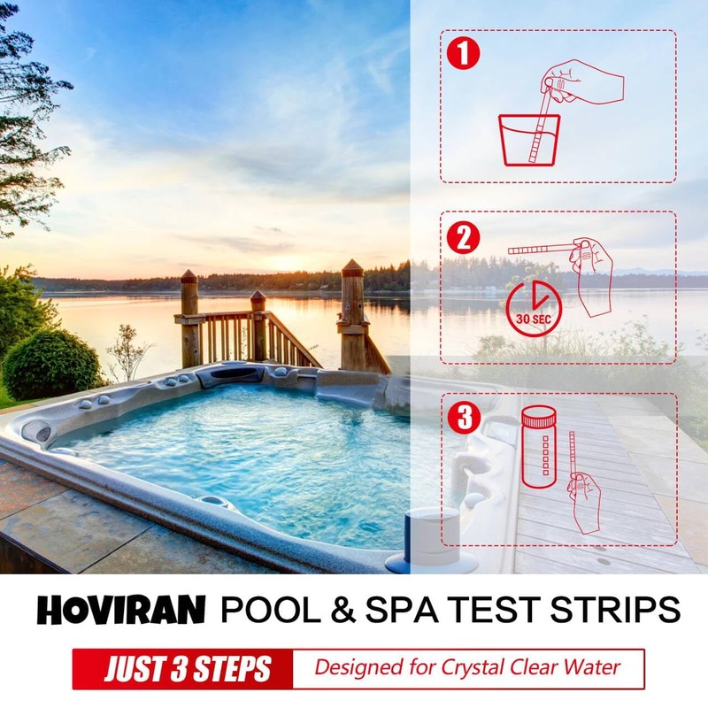 Pool Test Strips 7 Way, 125 Quick Swimming Pool Test