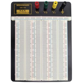 Premium Solderless Breadboard with Aluminum Backplate (2,390 Contact Points, 4 Binding Posts), 9.4" x 7.7" by SciencePurchase