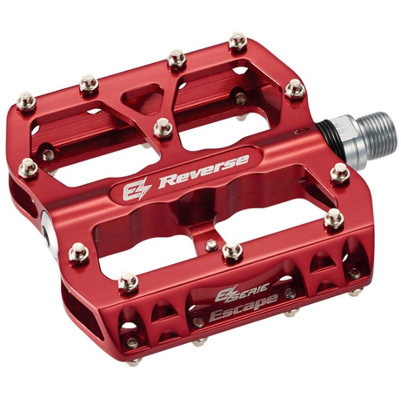 Reverse E-Escape Flat Bicycle Pedal Light Red