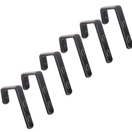 Eforlike 6 PCS 30mm Inside Iron Bunk Bed Ladder Hooks Brackets Micro-Oblique Ladder Hooks with PVC Coated (Balck)