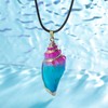 FM FM42 Natural Seashell Rainbow Color Shell Scallop Conch Pendant