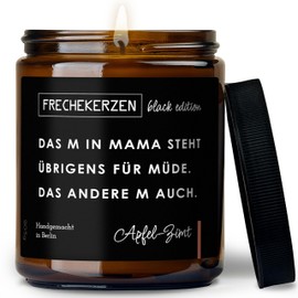 Lustige Duftkerze mit Spruch für Mama | Handgemacht aus Sojawachs | In Geschenkbox | Valentinstag Geburtstagsgeschenk | Geschenkidee Geburtstag Mutter, Beste Mama zum Muttertag |Apfel-Zimt